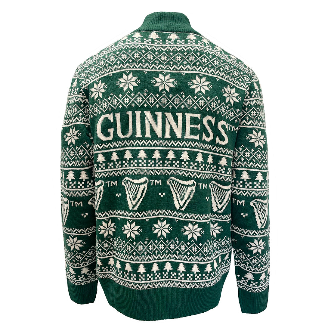 Guinness 1/4 Zip Festive Green Christmas Sweater