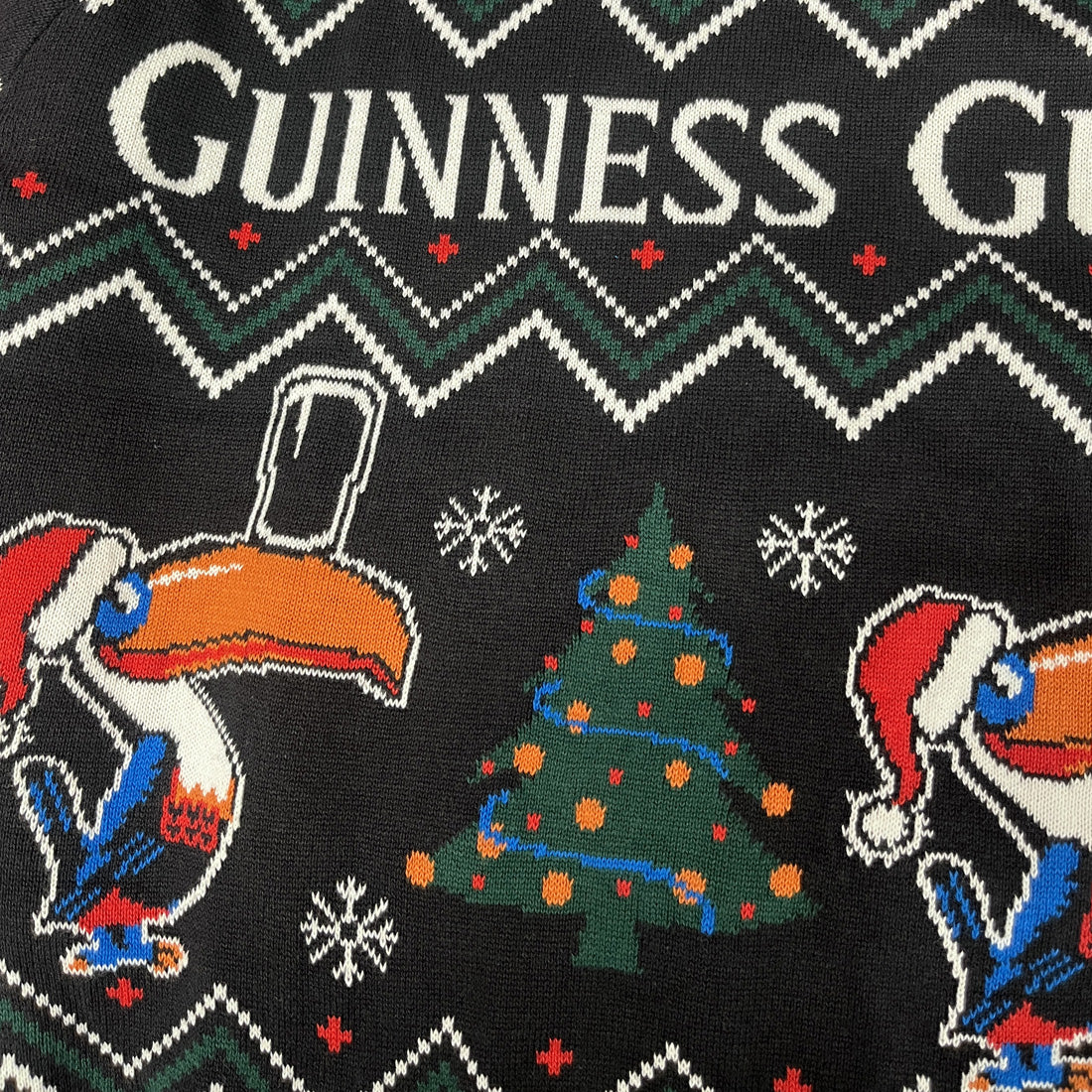 Guinness Toucan Black & Forest Green Christmas Jumper