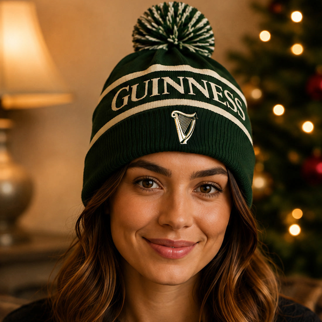 Guinness Harp Forest Green Knit Hat