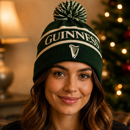 Guinness Harp Forest Green Knit Hat