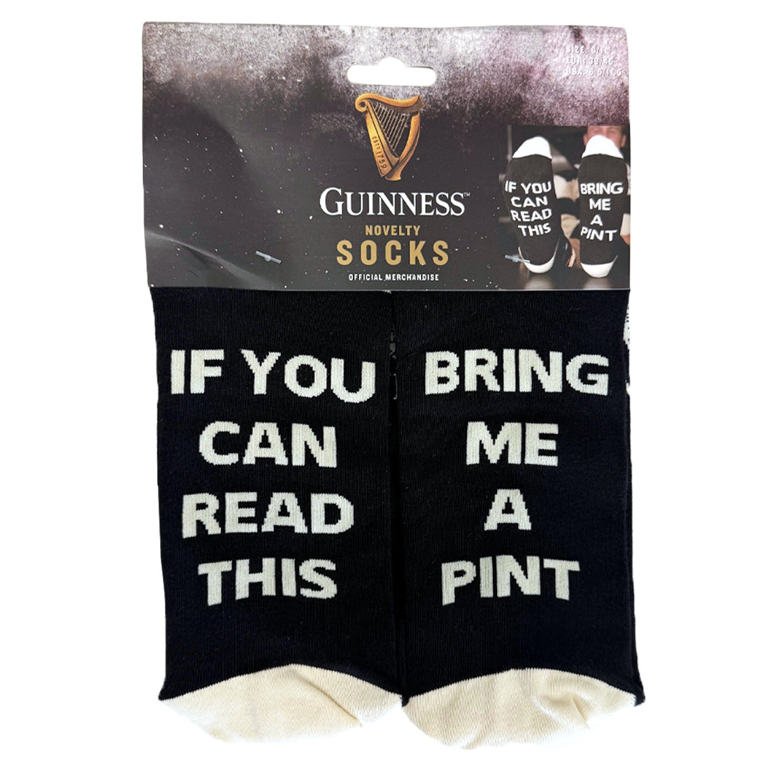 Guinness Bring Me A Pint Cream And Black Crew Socks 