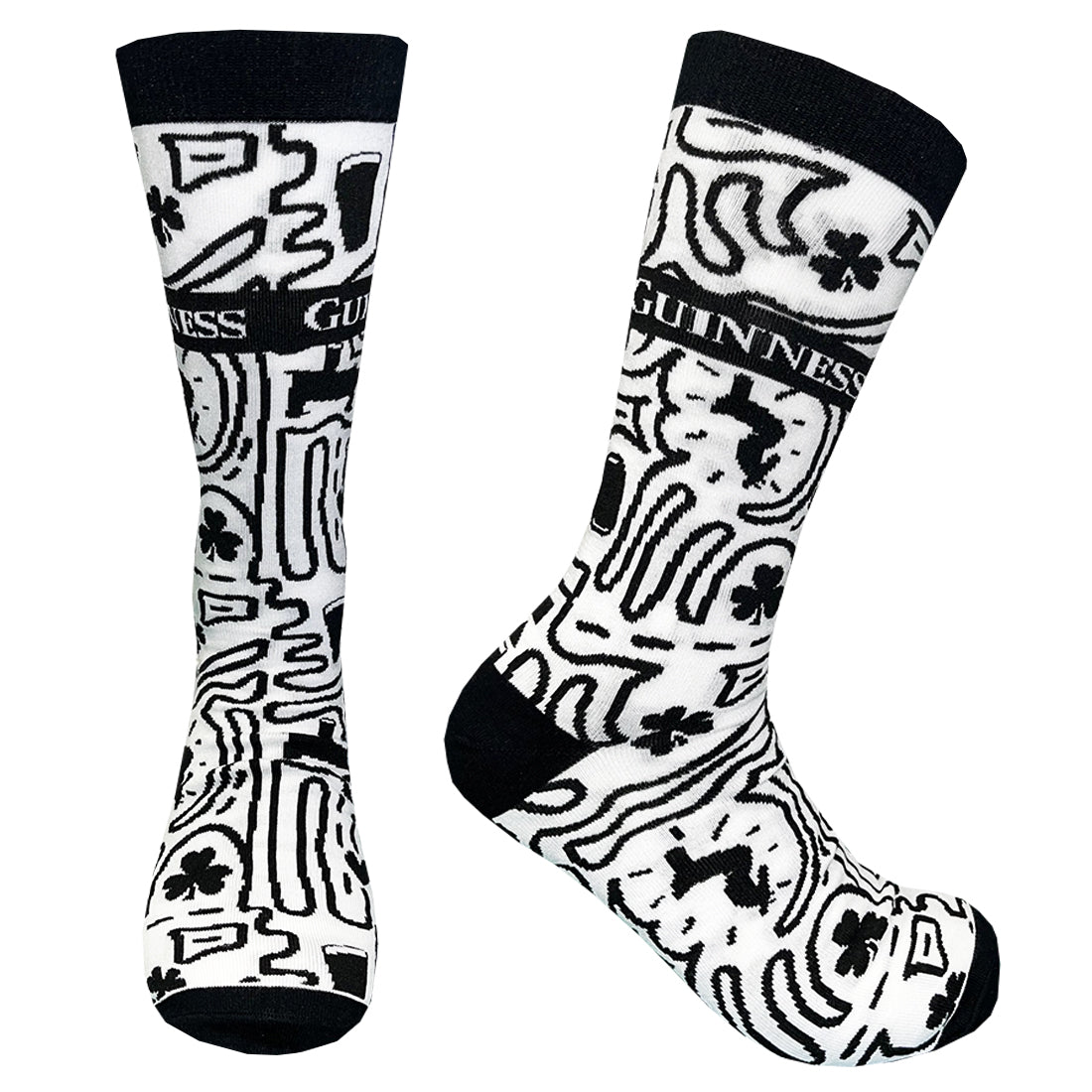 Guinness Black & White Doodle Socks