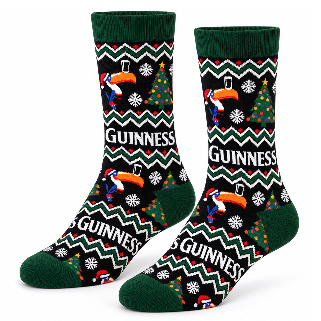 Guinness Toucan Black & Forest Green Christmas Socks 