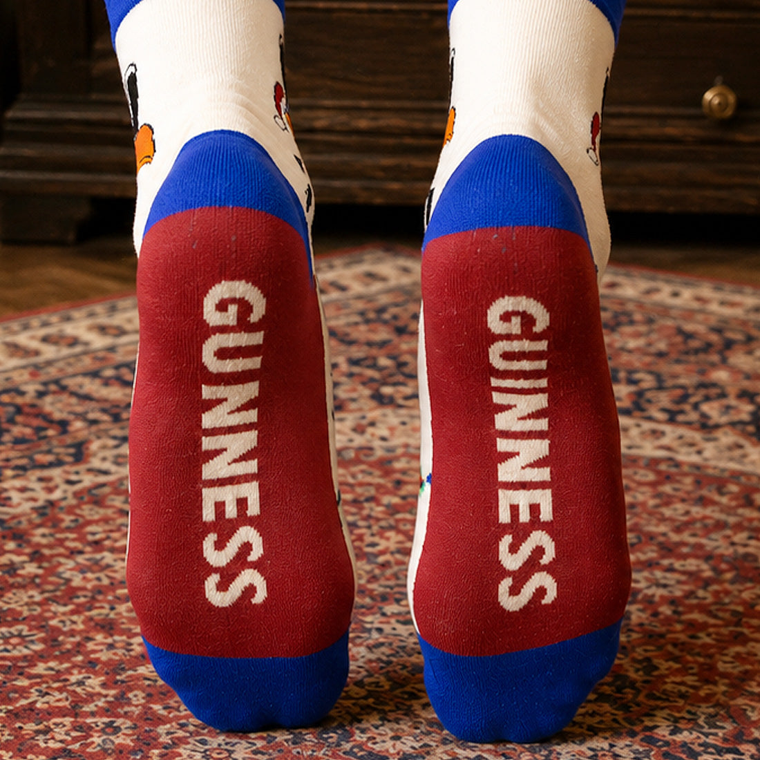 Guinness Toucan Tree Cream & Blue Christmas Socks 