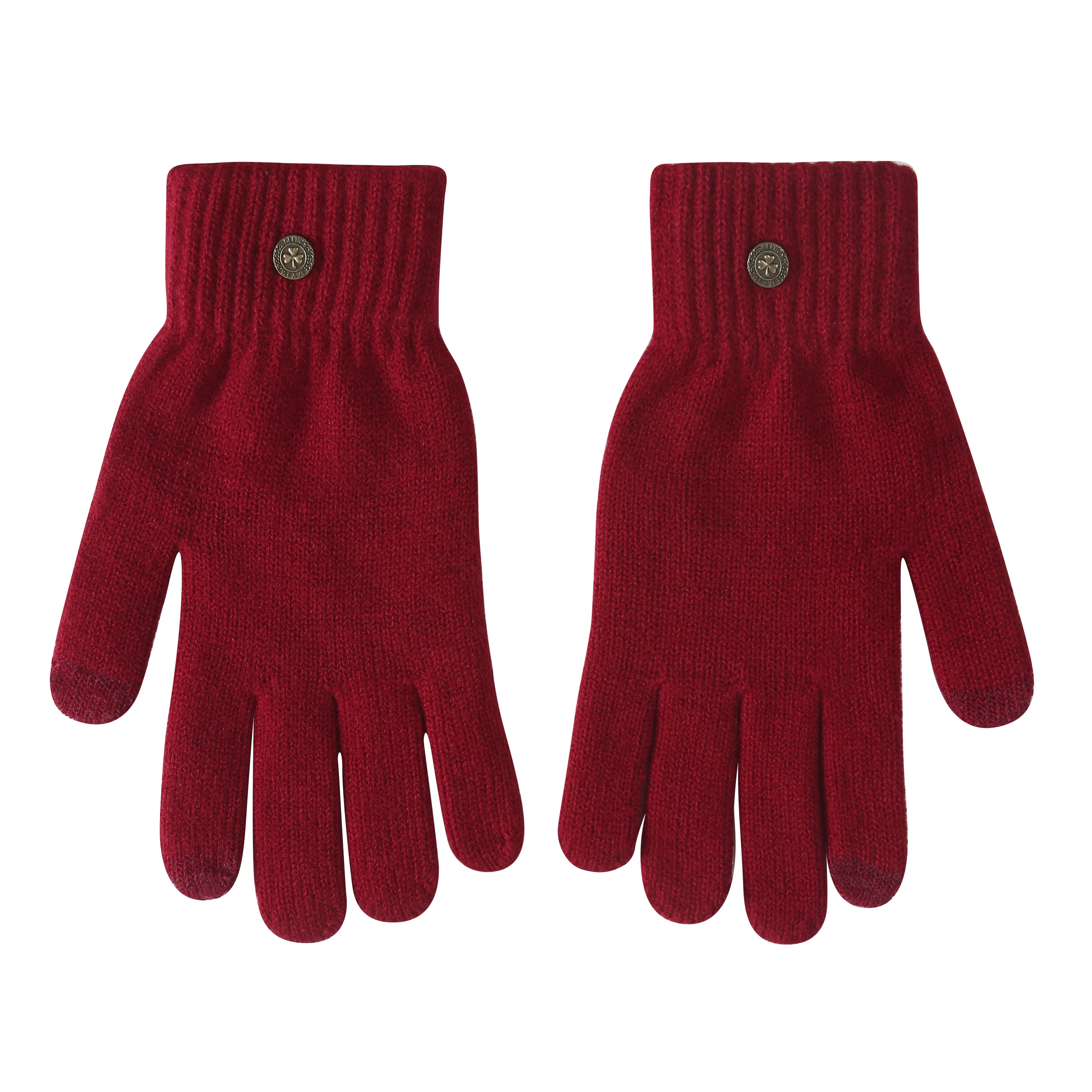 Unisex Celtic Weave Touch Screen Red Gloves