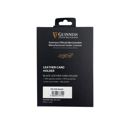 Guinness leather card holder slip wallet in black retail box