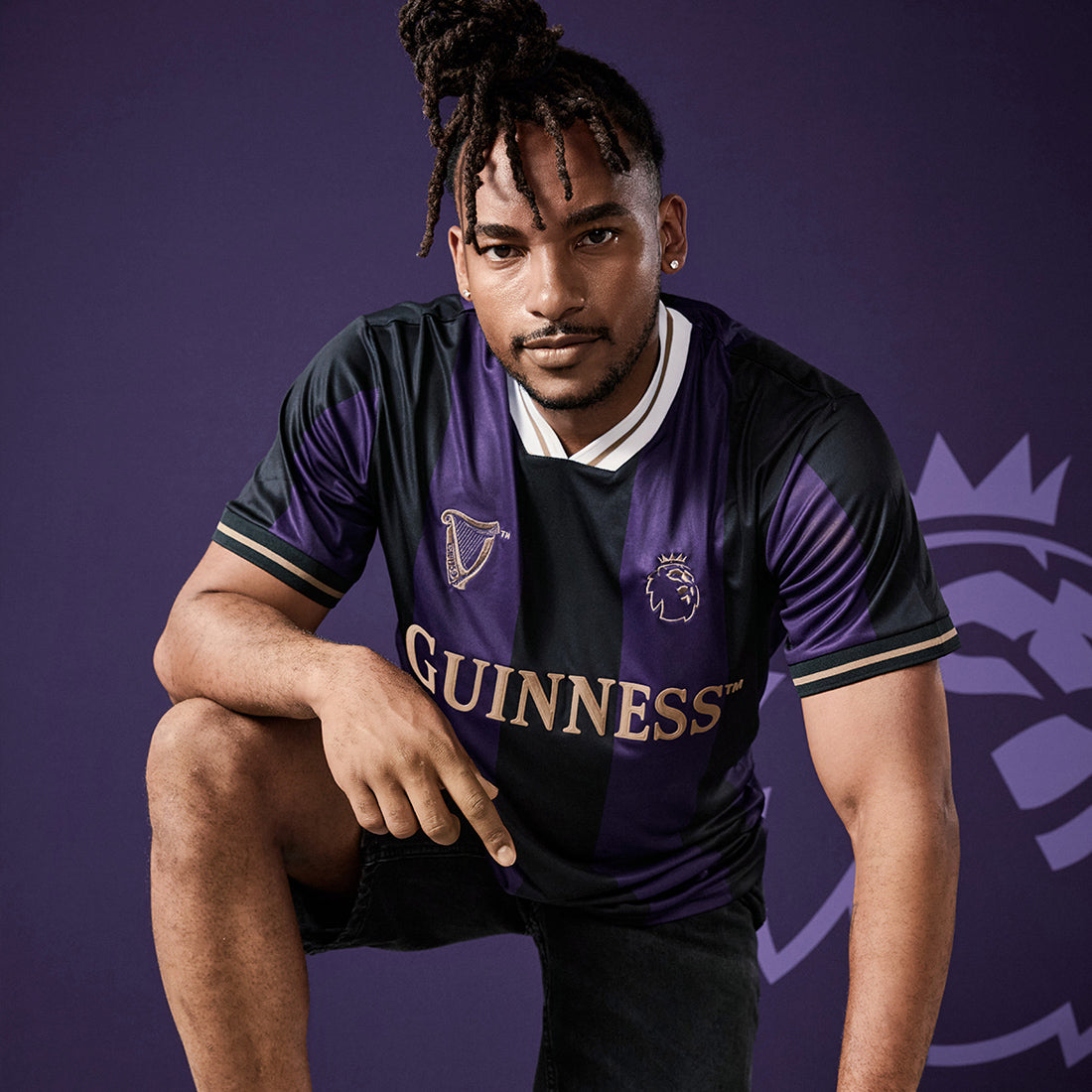 Guinness Black and Purple Premier League Football Top