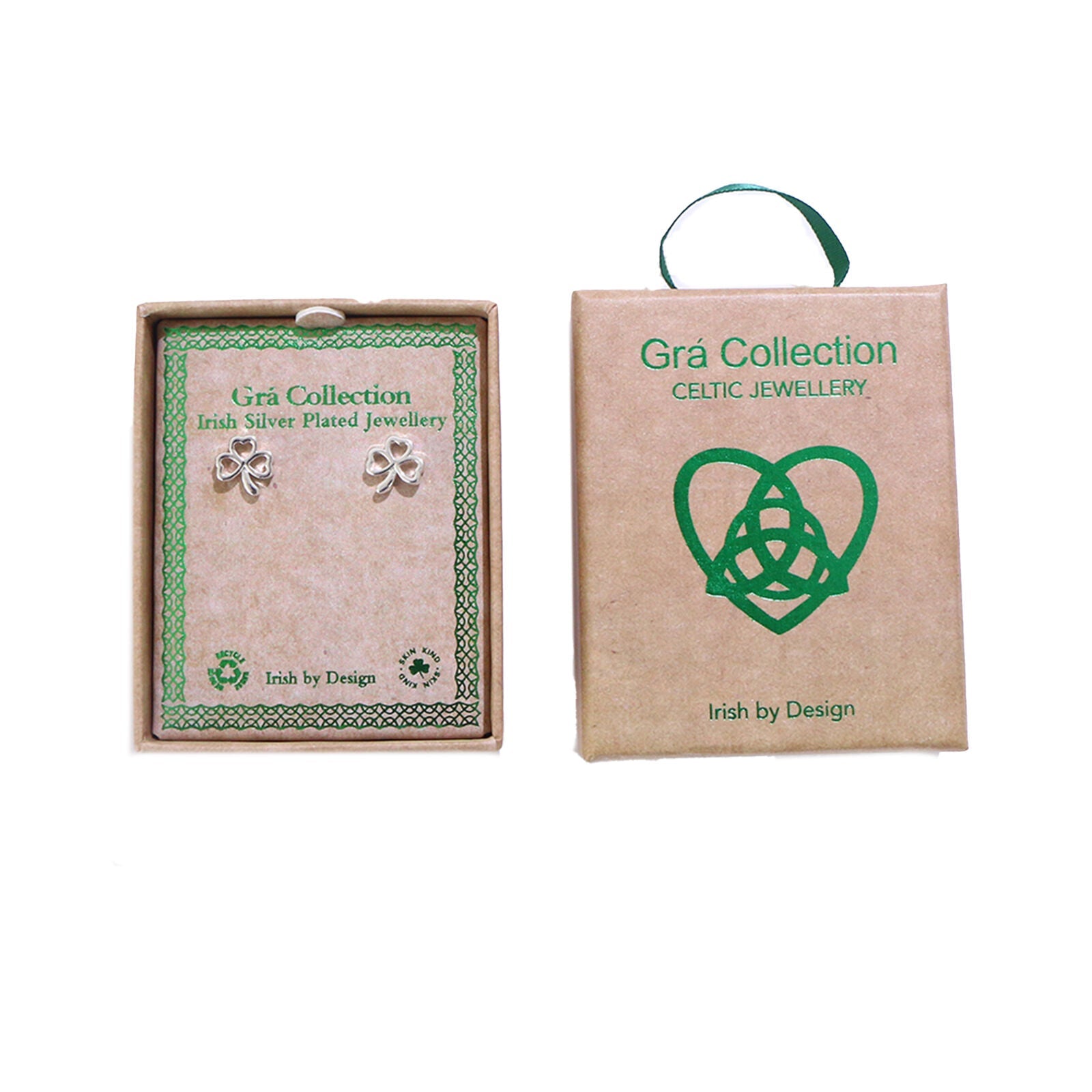 Grá Collection Silver Plated Shamrock Earrings 