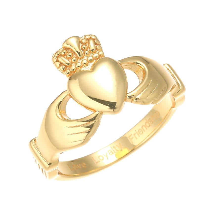 Gold Plated Plain Claddagh Ring