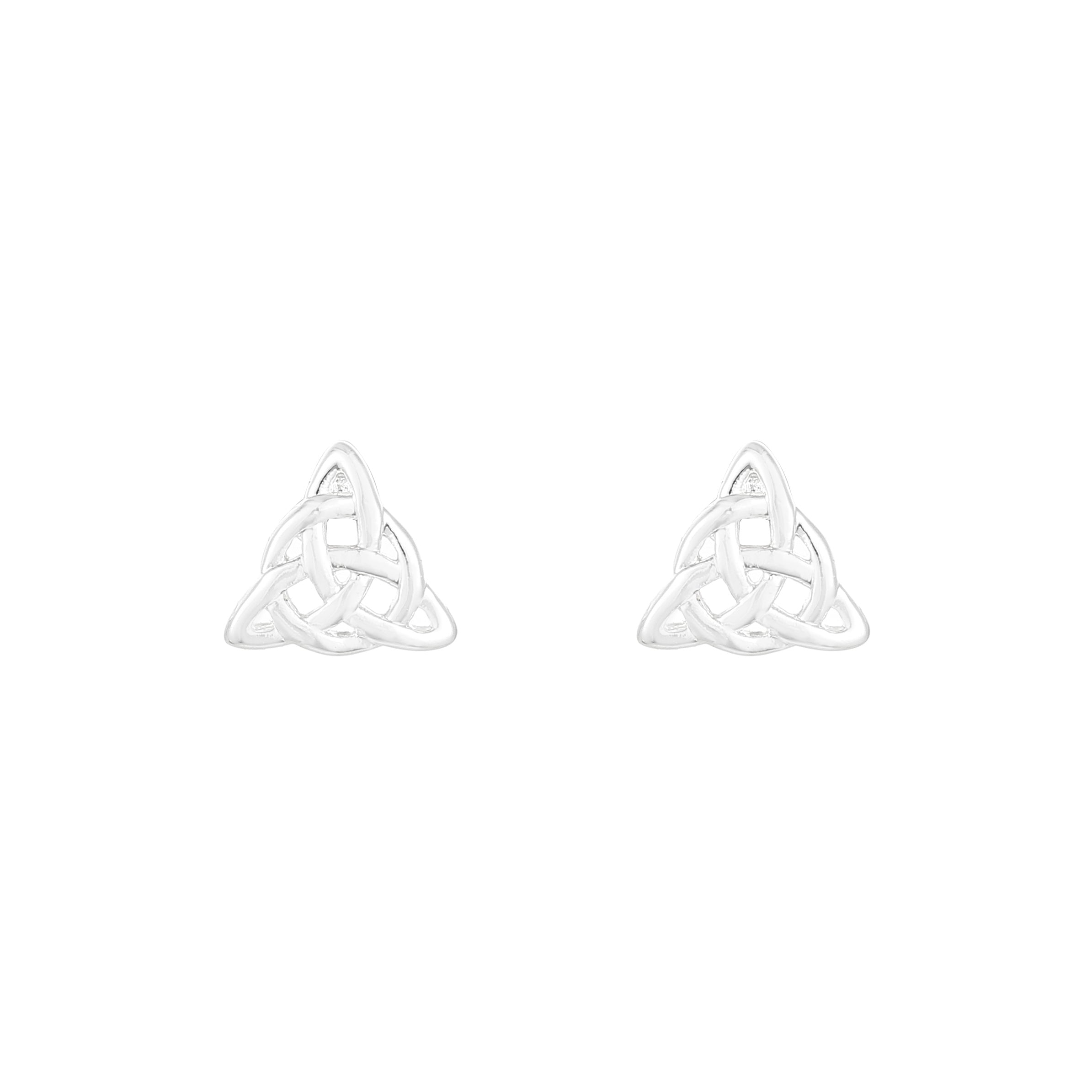 Silver Plated Plain Trinity In Circle Earrings