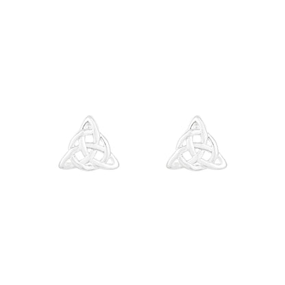 Silver Plated Plain Trinity In Circle Earrings