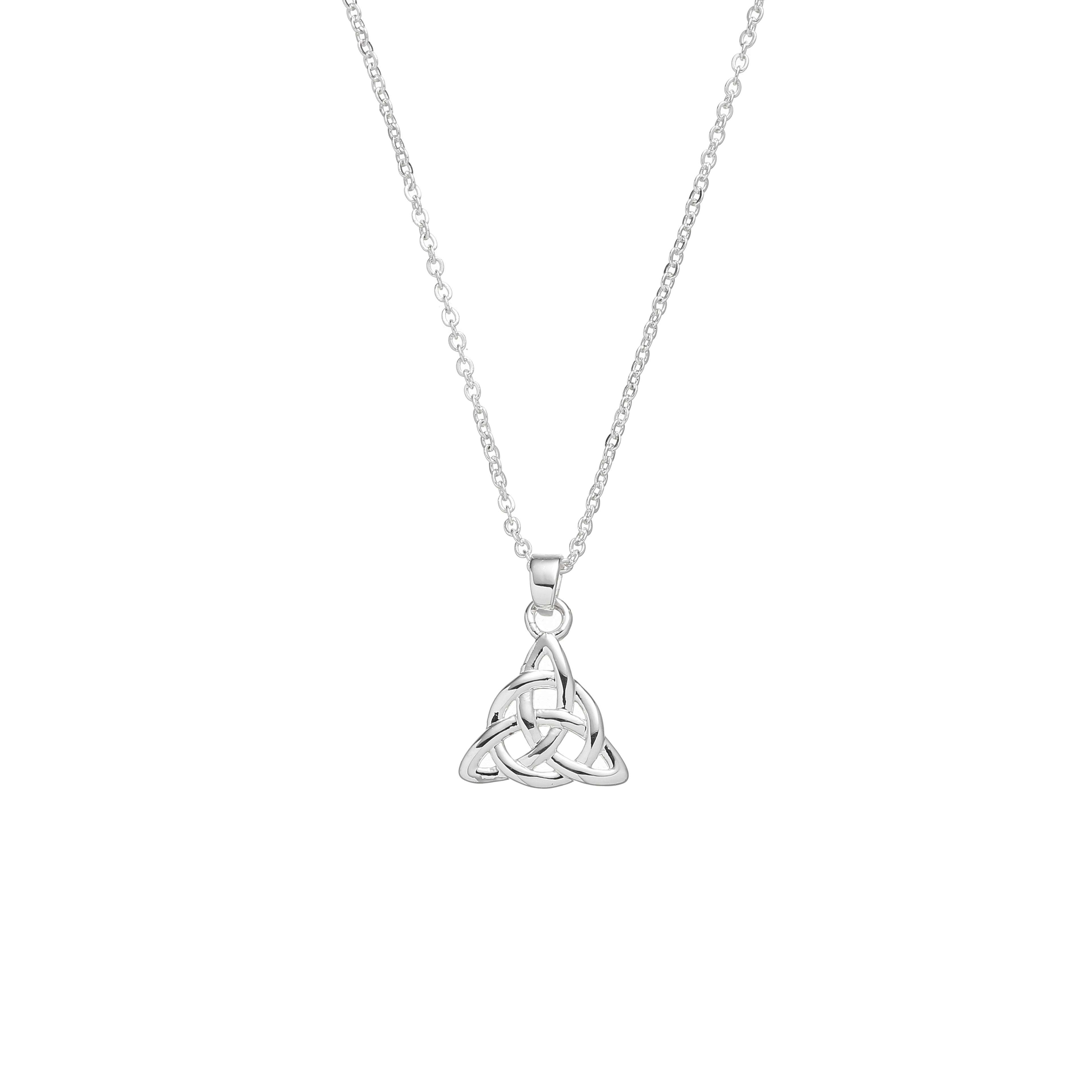 Silver Plated Plain Trinity In Circle Pendant
