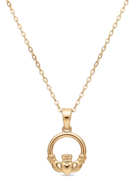 Gold Plated Plain Claddagh Pendant