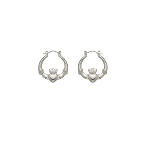 Silver Claddagh Earrings 3cm