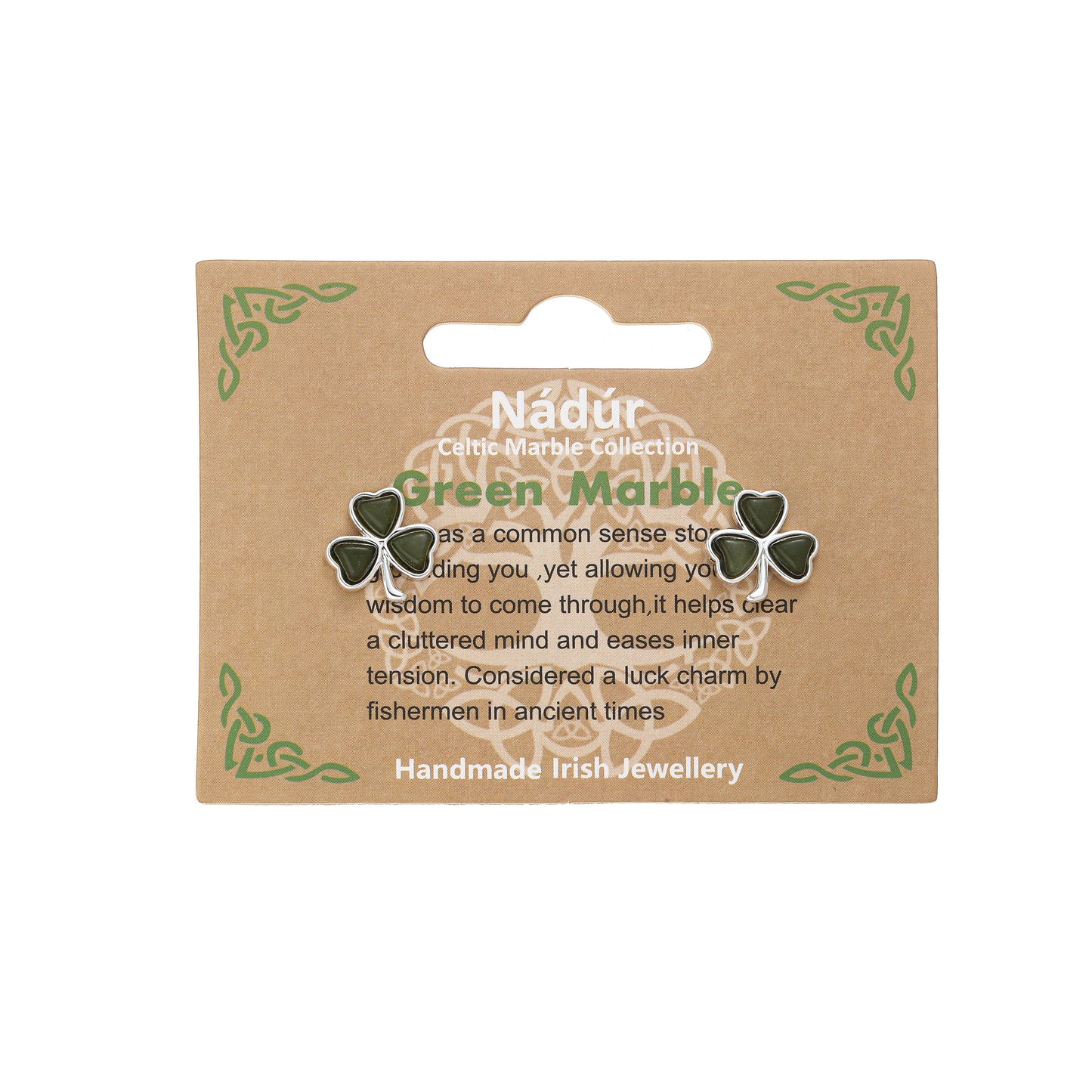 Shamrock Inlaid Marble Earrings