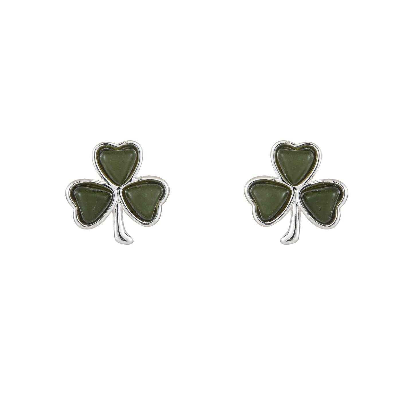 Shamrock Inlaid Marble Earrings