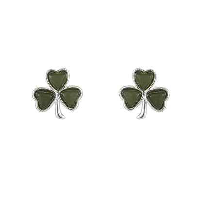 Shamrock Inlaid Marble Earrings