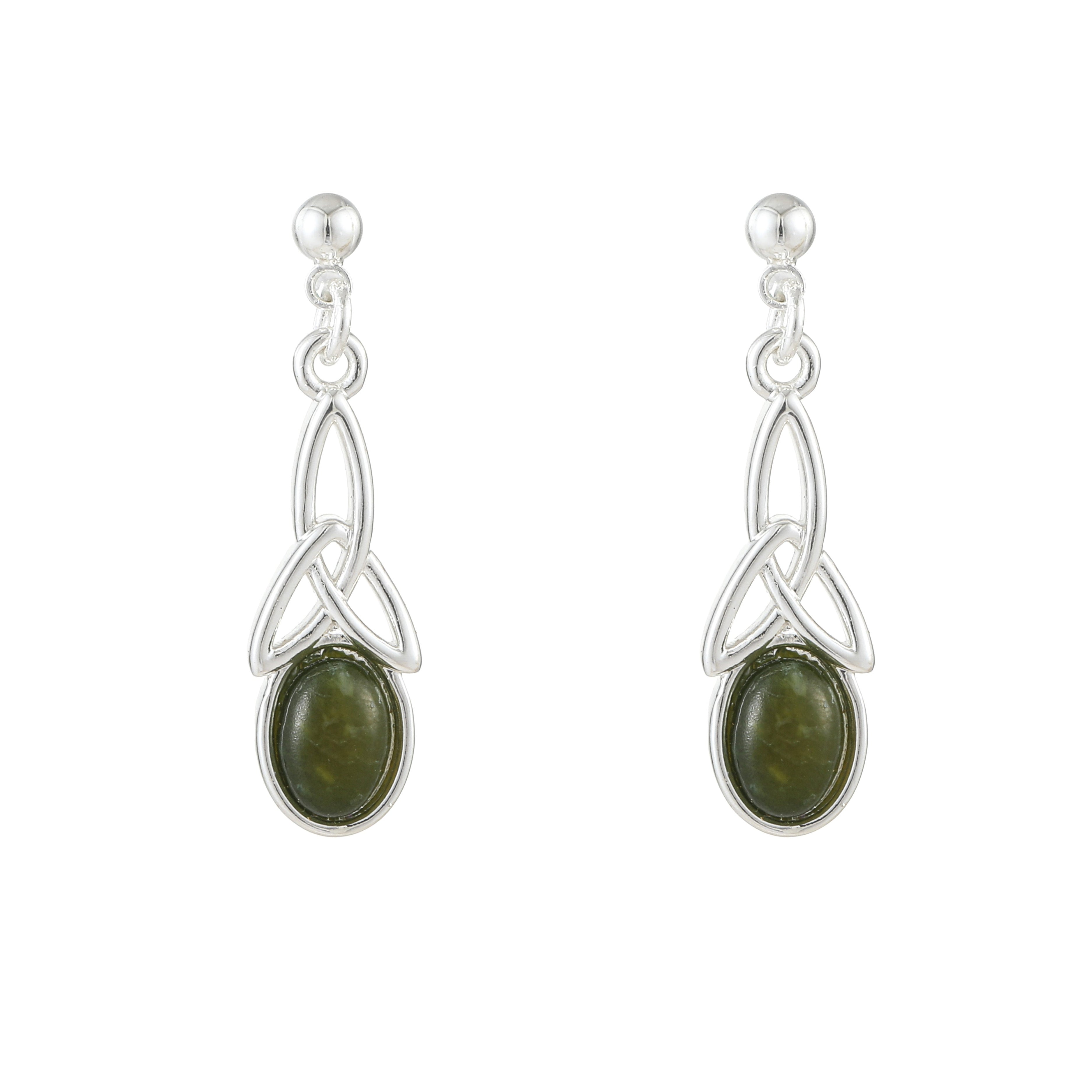 Trinity Inlaid Marble Drop Earrings