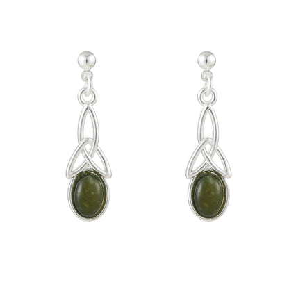 Trinity Inlaid Marble Drop Earrings