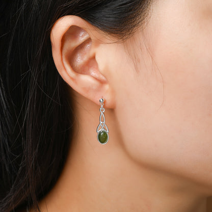 Trinity Inlaid Marble Drop Earrings