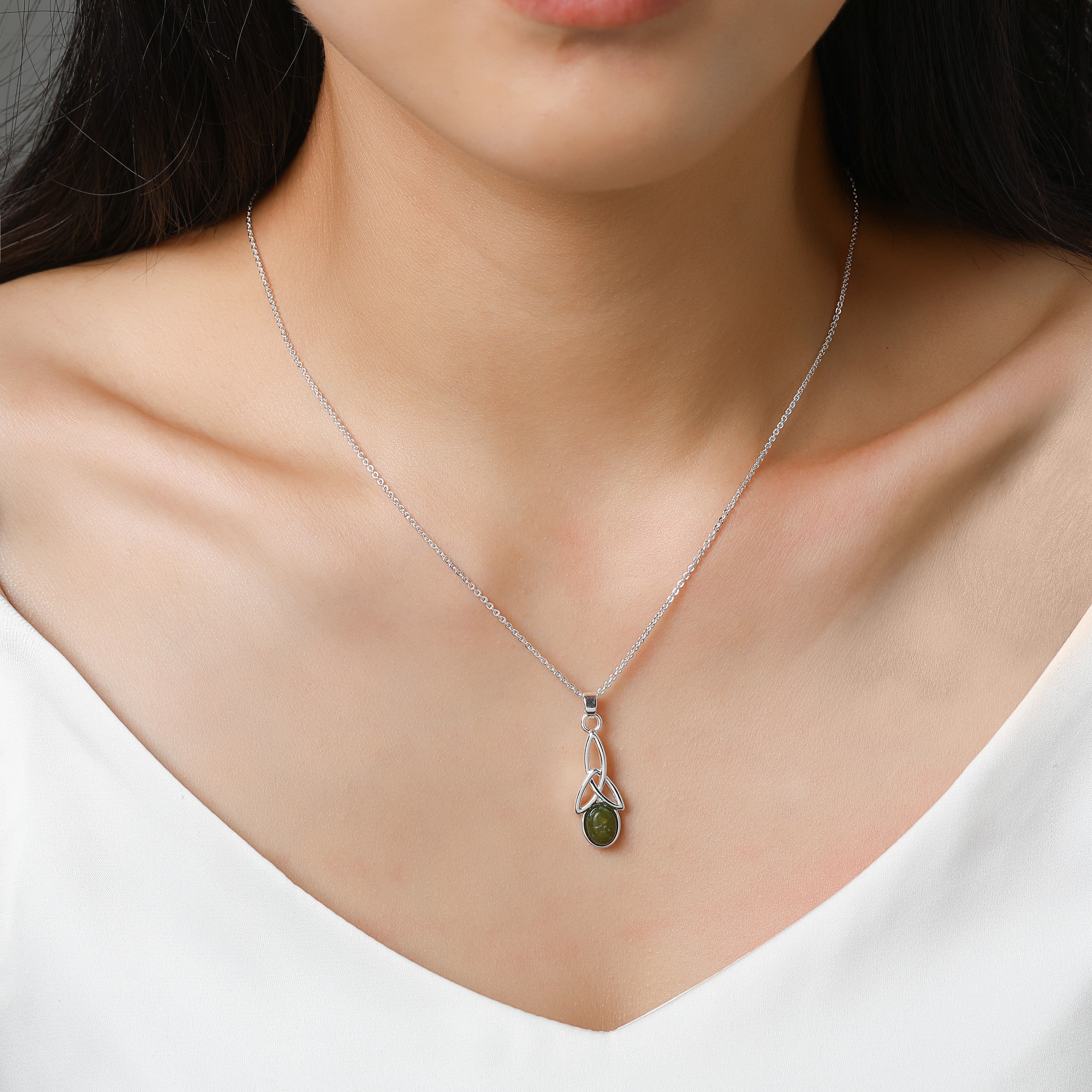 Trinity Inlaid Marble Drop Pendant 