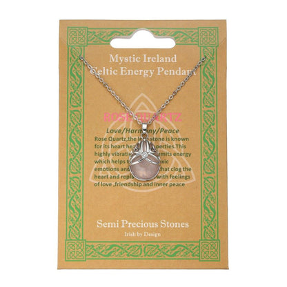 Silver Plated Tear Drop Rose Quartz Pendant