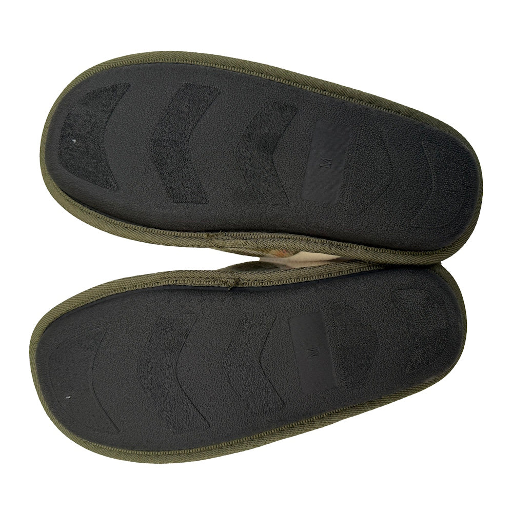 Tweed Unisex Green Slippers