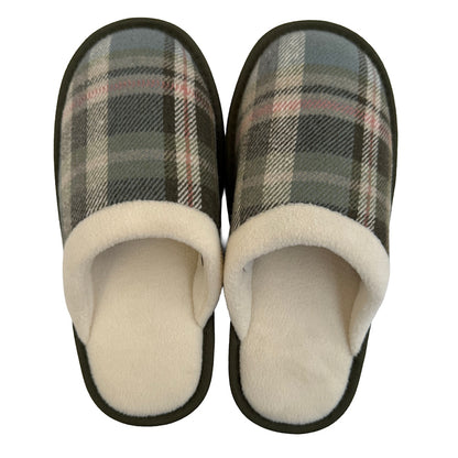 Tweed Unisex Green Slippers