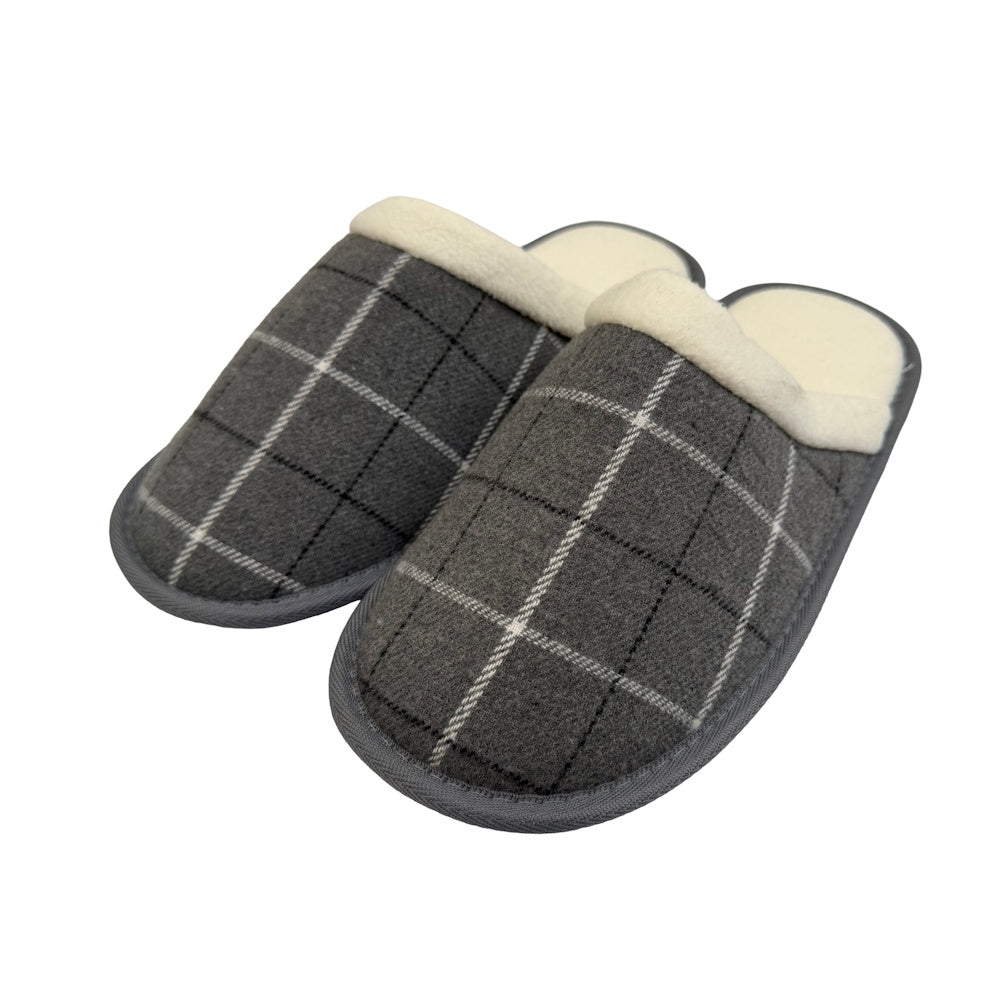 Tweed Unisex Grey Slippers 