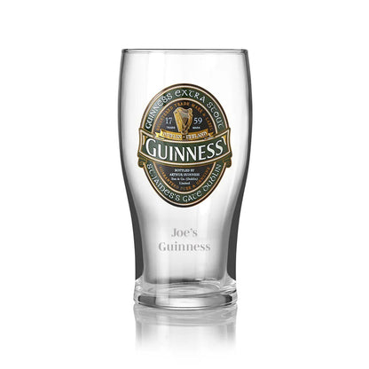 Engraved Guinness Ireland Pint Glass In Giftbox