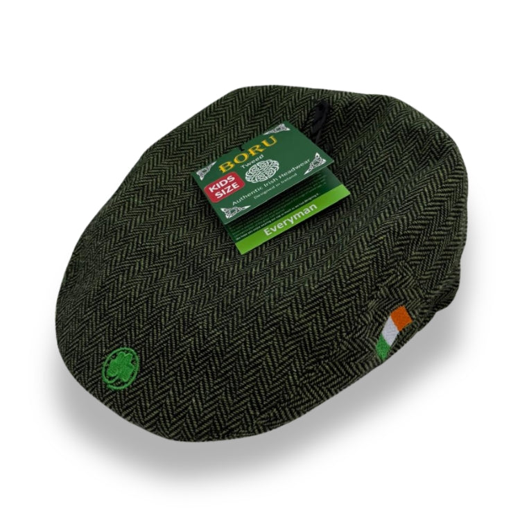 Kid's Everyman Tweed Cap Green 
