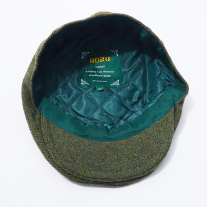 Traditional Moss Green Tweed Cap