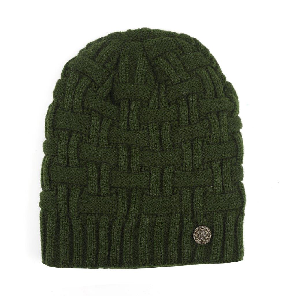 Celtic Basket Weave Green Beanie