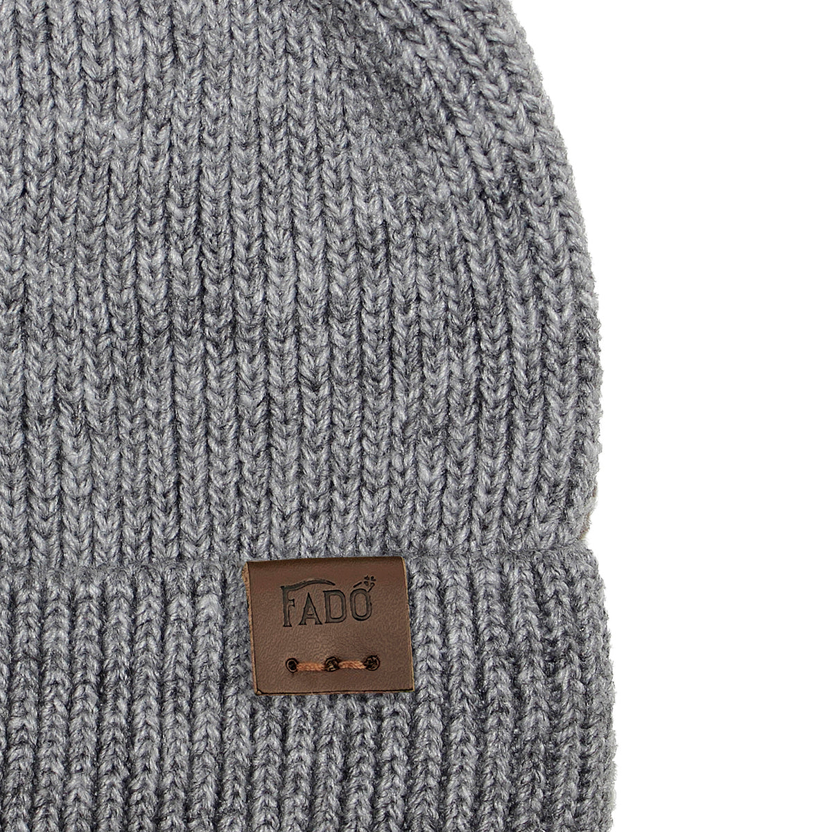 Wool Mix Fisherman Beanie Grey 