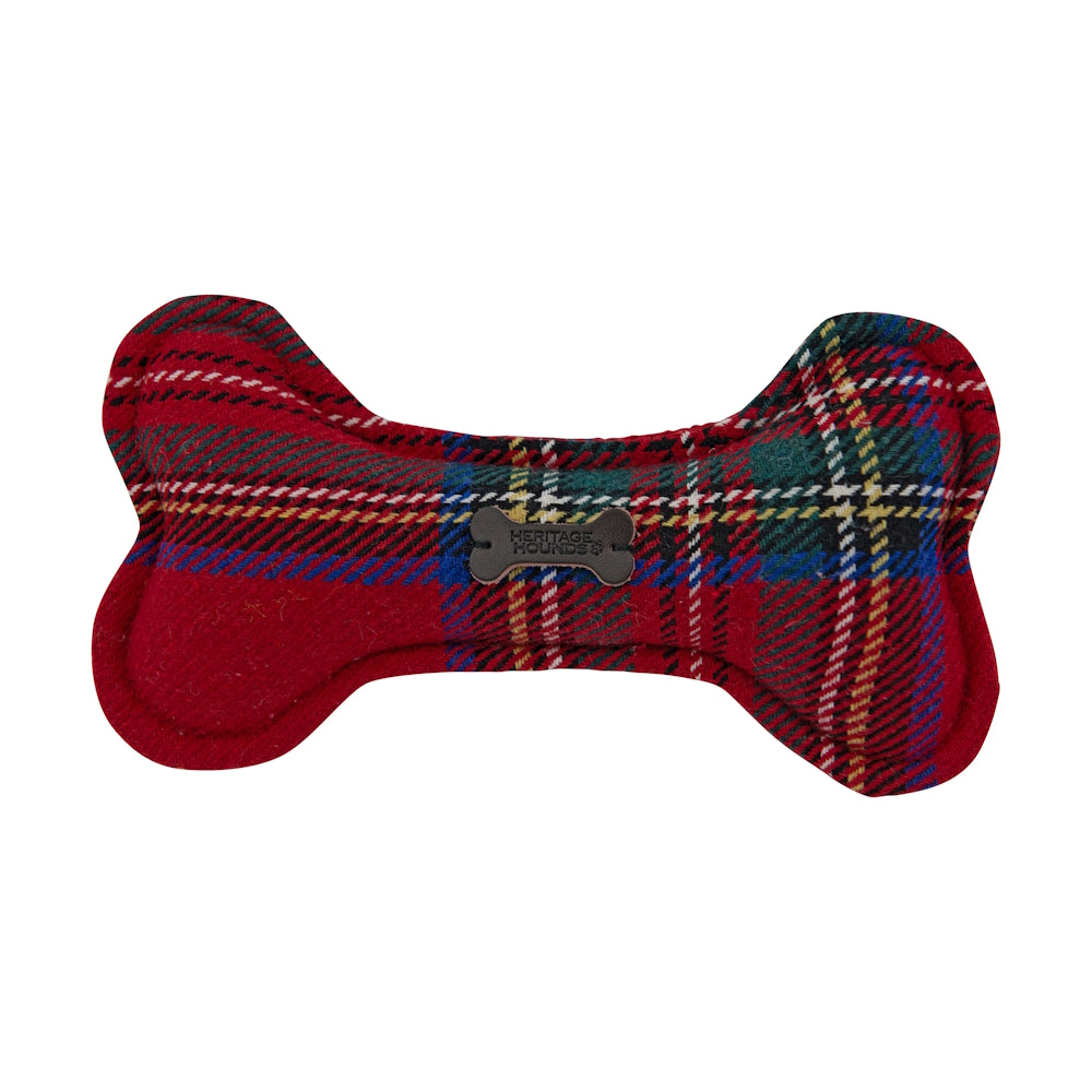 Heritage Hound Tweed Red Tartan Bone Toy for dogs