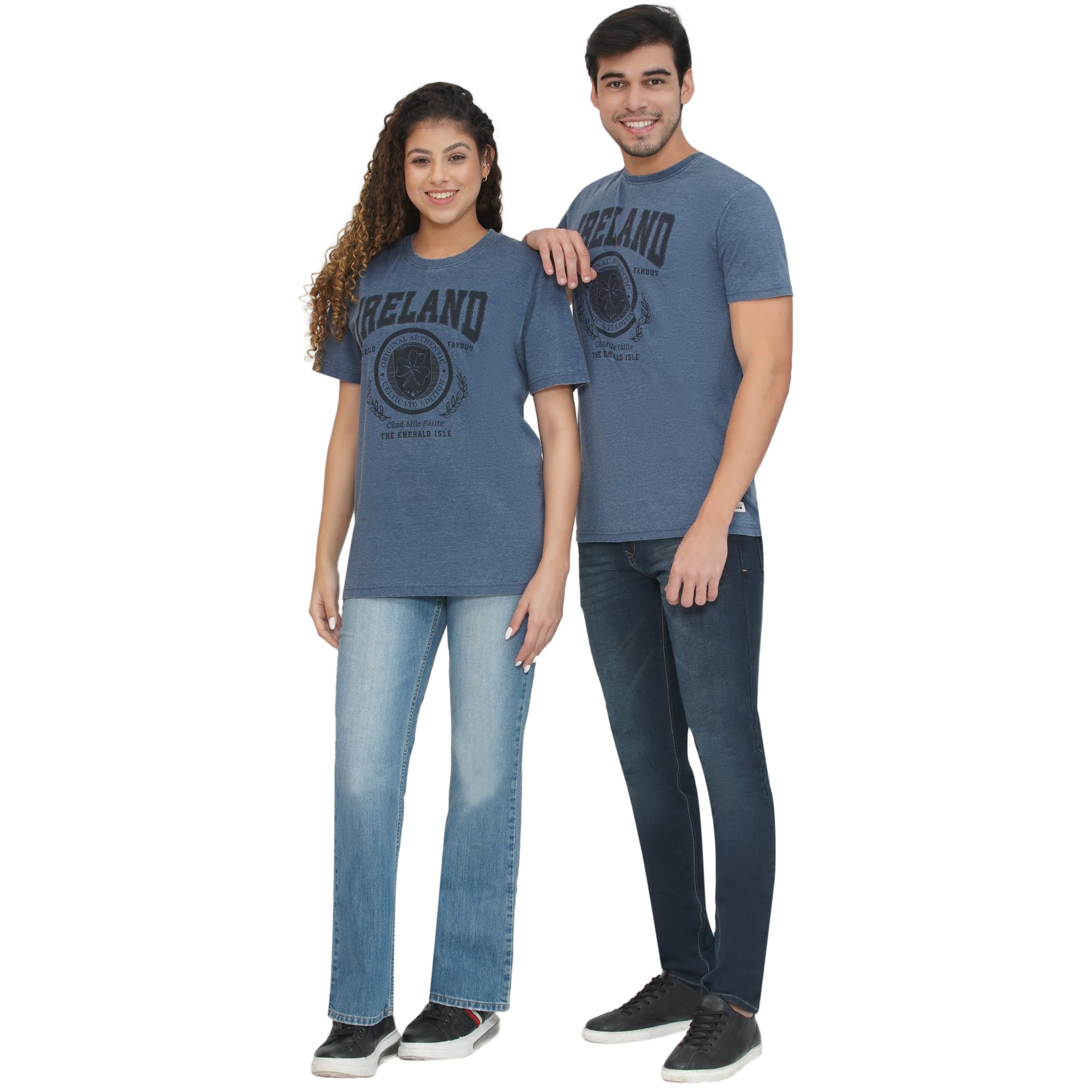 Unisex Ireland Badge Burnout Indigo T-Shirt