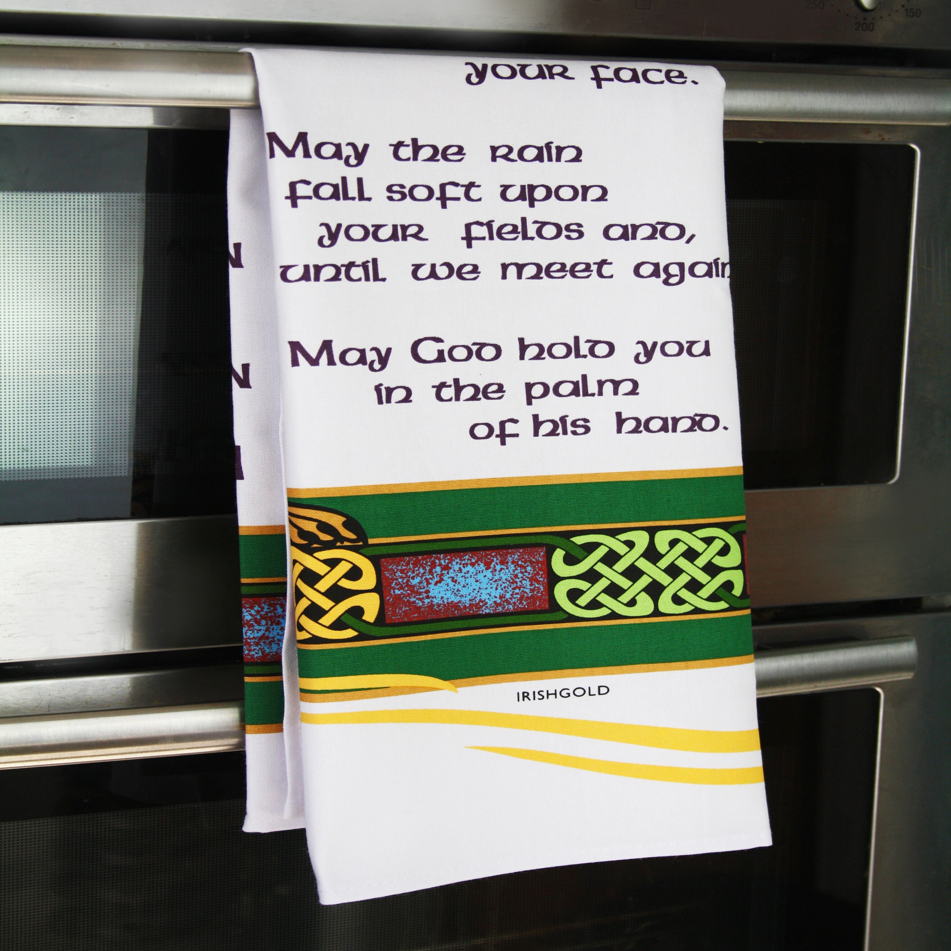 Irish Blessing Cotton Teal Towel Set Of 2 