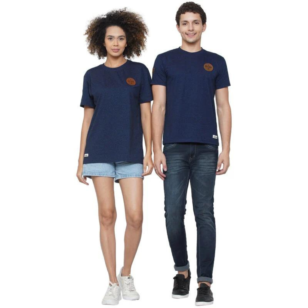 Unisex Ireland Leather Misplating T-Shirt Navy 