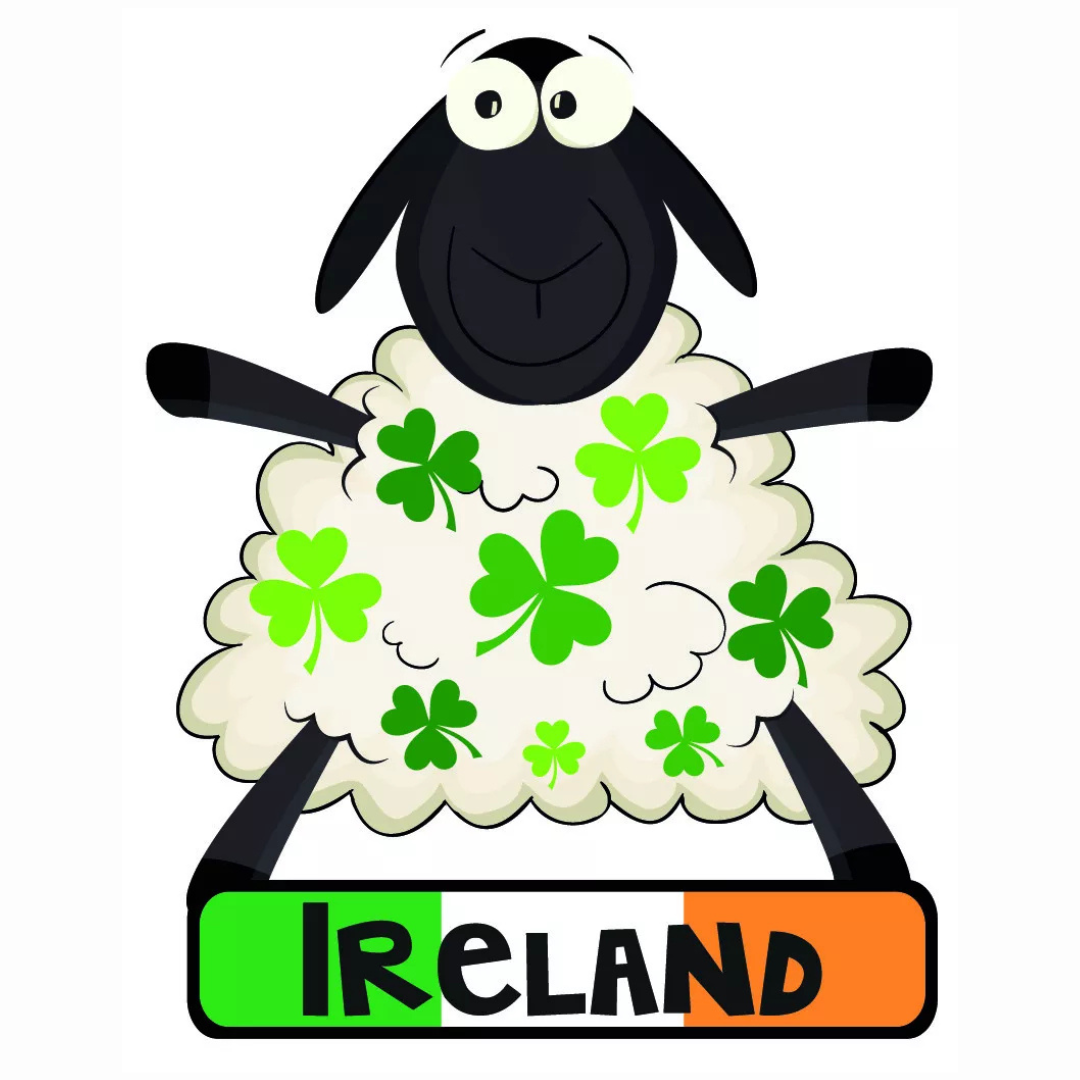 Irish Shamrock Sheep Patch