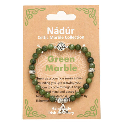 Trinity Green Marble Stretch Bracelet