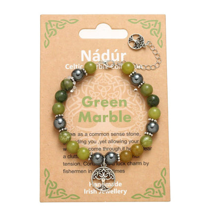 Green Marble Tree of Life Bracelet