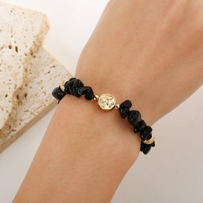 Black Semi-Precious Tourmaline Chip Bracelet