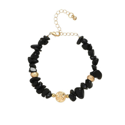 Black Semi-Precious Tourmaline Chip Bracelet