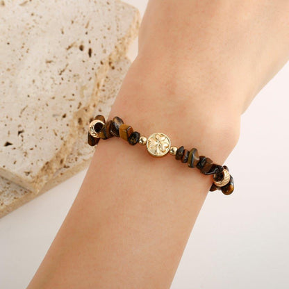 Tiger Eye Semi-Precious Stone Chip Bracelet