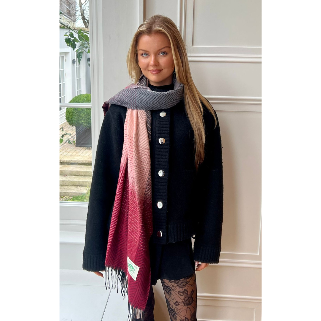 Ladies Herringbone Wine Scarf
