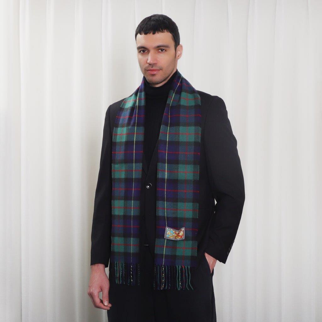 Mens Celtic Tweed Green Tartan Scarf