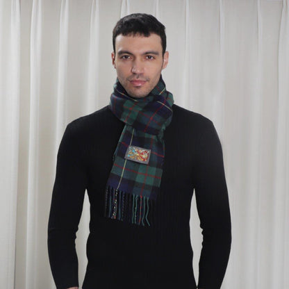 Mens Celtic Tweed Green Tartan Scarf