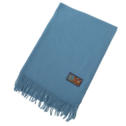 Ladies Supersoft Herringbone Blue Scarf