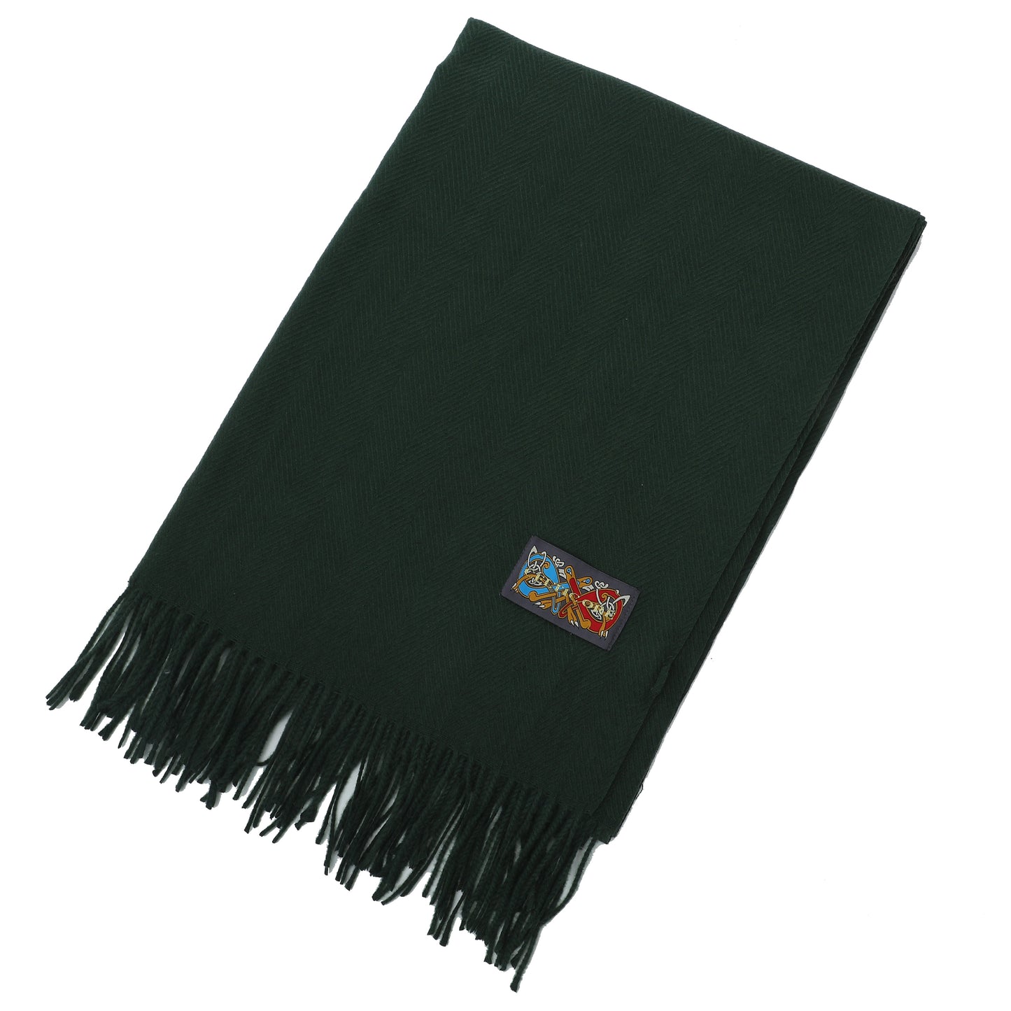 Ladies Supersoft Herringbone Green Scarf