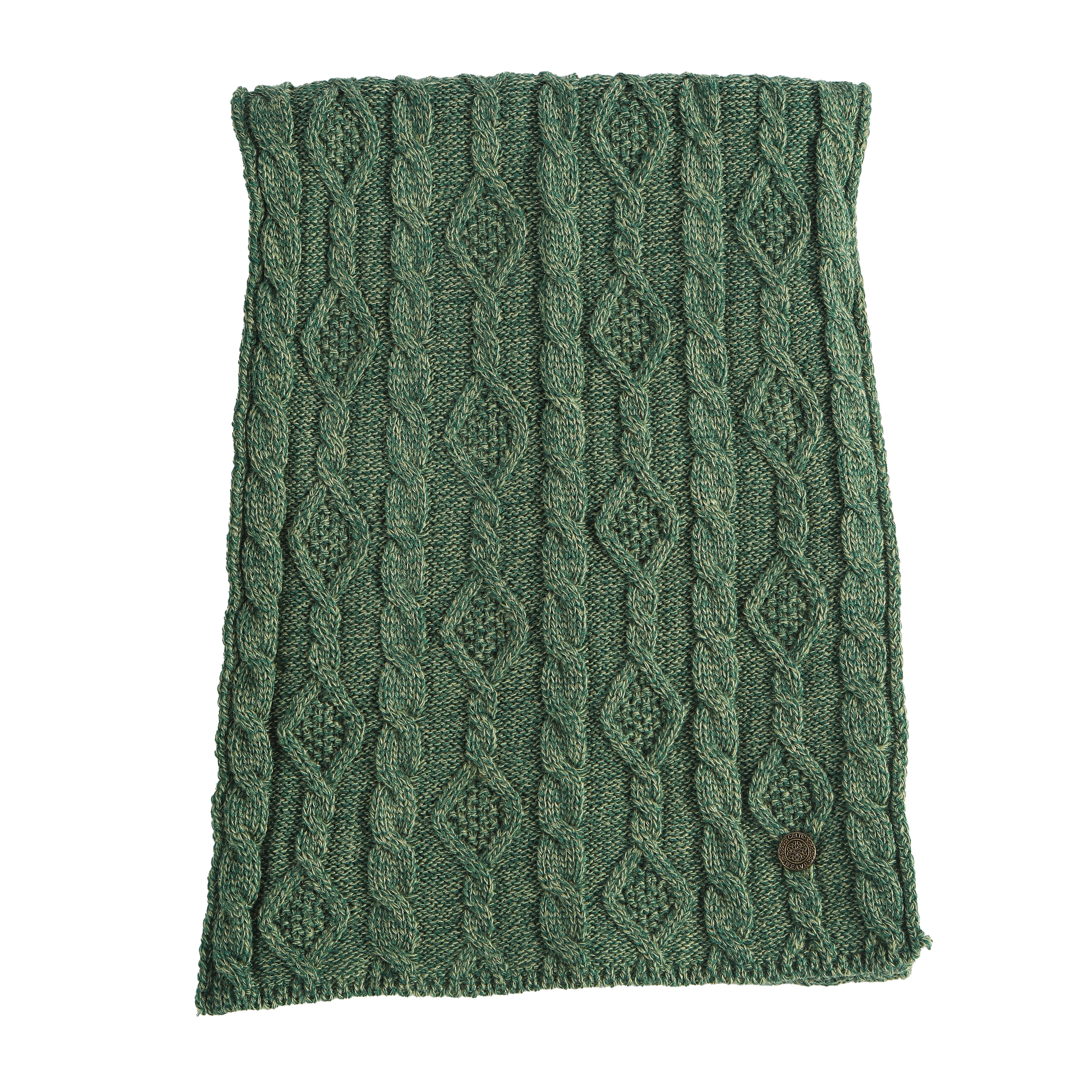 Celtic Weave Green Melange Scarf